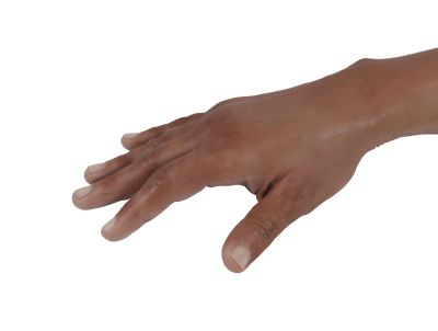Puncture Pete – hyperrealistic IV training arm, dark skin color