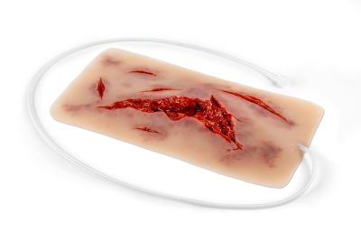 Wound moulage laceration, large with bleeding function
