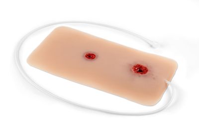 Wound moulage bullet wound, arm with bleeding function