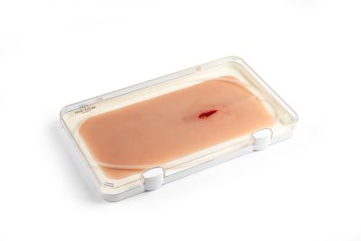 Wound moulage Stab wound with bleeding function