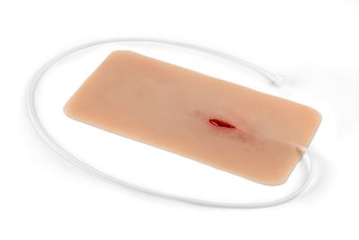 Wound moulage Stab wound with bleeding function