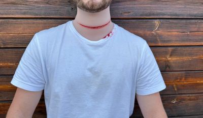 Wound moulage Throat Cut