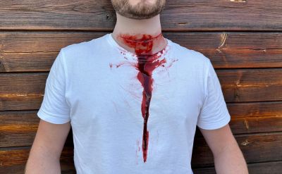 Wound moulage Throat Cut