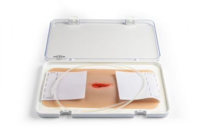 Wound moulage Stab wound neck