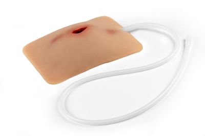 Wound moulage stab groin, Wound Packing