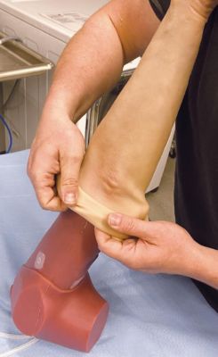 Replacement skin for “Puncture Pete” hyperrealistic IV training arm, light skin color