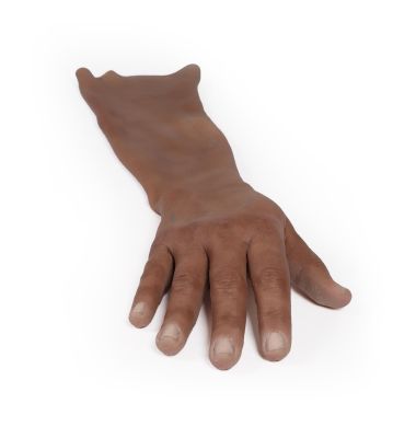 Replacement skin for “Puncture Pete” hyperrealistic IV training arm, dark skin color