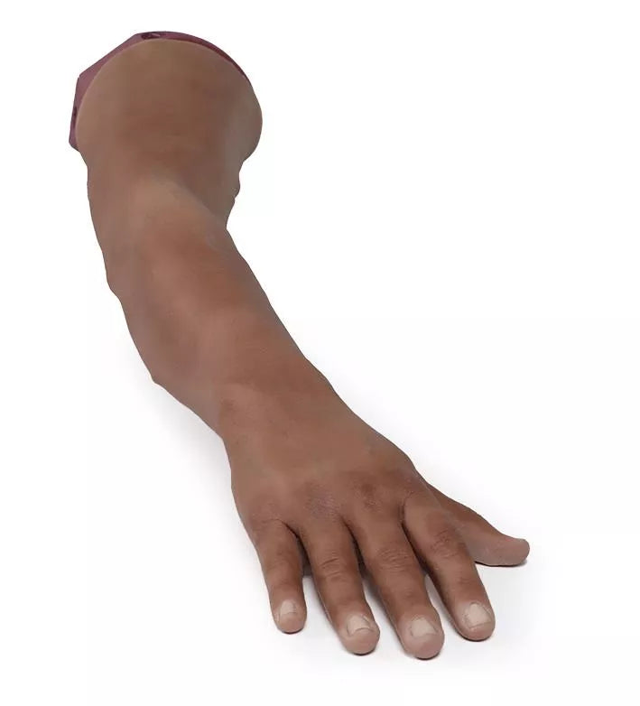 Puncture Pete – hyperrealistic IV training arm, dark skin color