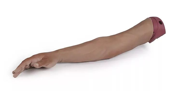Puncture Pete – hyperrealistic IV training arm, dark skin color