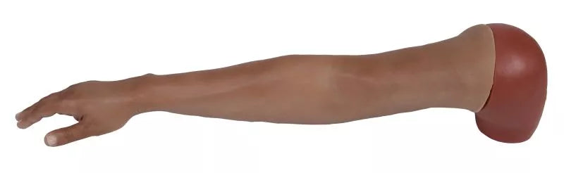 Puncture Pete – hyperrealistic IV training arm, dark skin color
