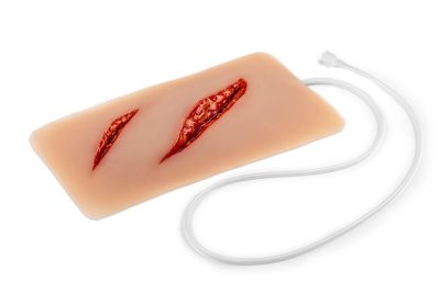 Wound moulage cut, large with bleeding function