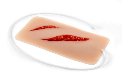 Wound moulage cut, large with bleeding function